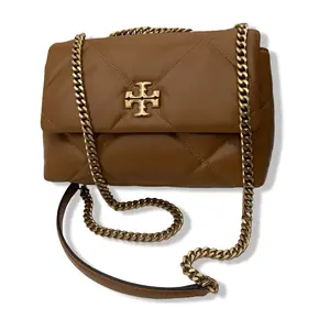 Pre-owned Tory Burch Leather Shoulder Bags Women's Kira Diamond Quilt Small Convertible Shoulder Bag, Tan, One Size B0DCC6NNJ3