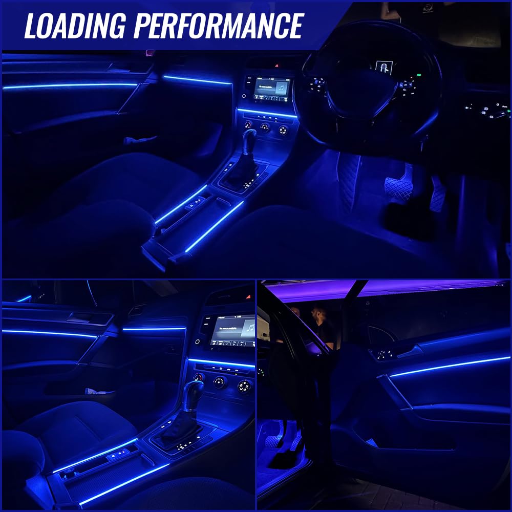 LED Car Lights Interior with USB Port, LED Strip Fiber Optic Ambient Lighting Car, Wireless App Control, Sync to Music, Car Decorations Interior Accessories Gifts for Women Men, 2 in 1 diy mode rgb