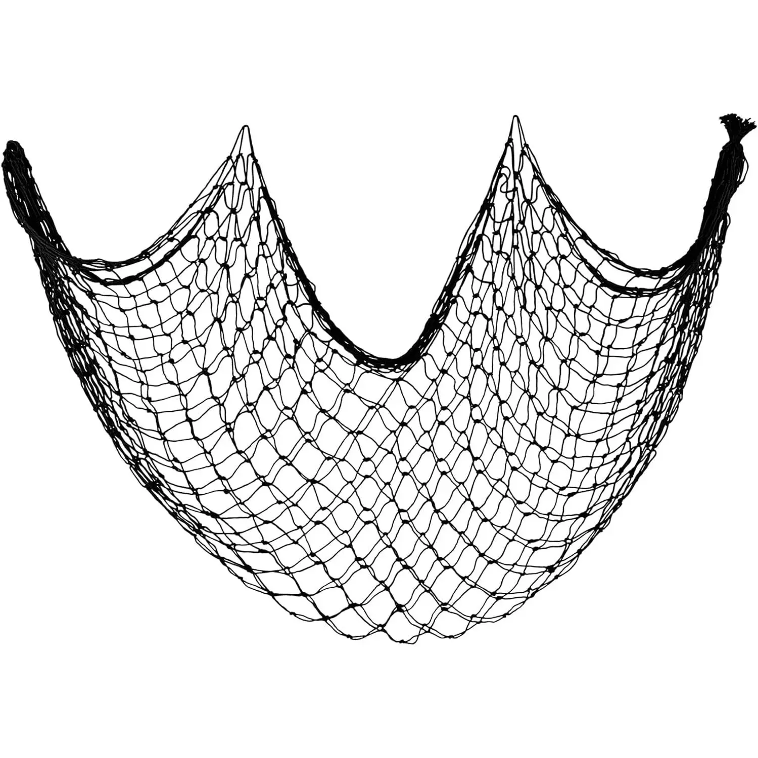 Decorative Fishing Net 80x40 Inch, Large Black Picture Fish Net, Wall Photo  Fishnet for Nautical  Pirate  Themed Hawaii Beach Under The Sea Party Decorations (1PCS)