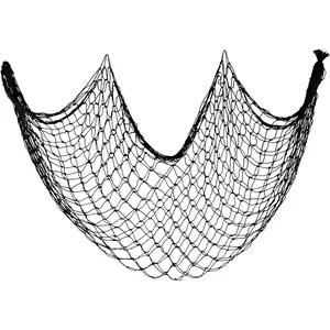 Decorative Fishing Net 80x40 Inch, Large Black Picture Fish Net, Wall Photo  Fishnet for Nautical  Pirate  Themed Hawaii Beach Under The Sea Party Decorations (1PCS)