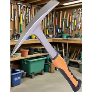 28 oz Forged Steel Masonry Hammer with Shock Reduction Handle - Durable Bricklayer's Tool with Pointed Tip & Flat End - Heavy Duty Construction Hammer for Geologists and Masons - Ergonomic Grip & Reinforced Steel Head repair  tools