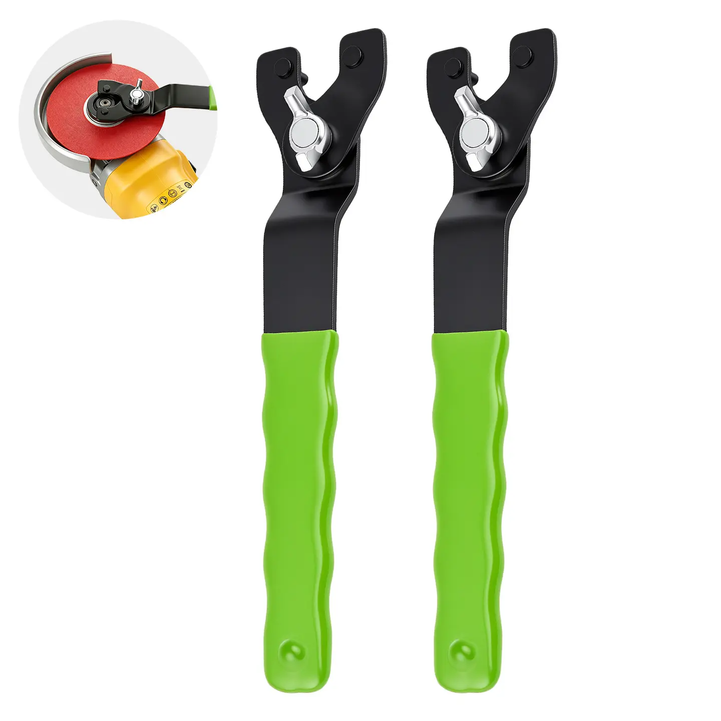Adjustable Pin Spanner Wrench for Angle Grinders, 0.39-1.81 in Universal Flange Lock Nut Wrench with Non-Slip Handle for Grinding Wheel and Disc Changes