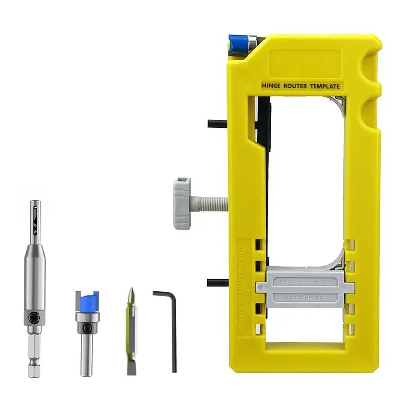 Hinge Door Lock Hole Positioner Kit Set, Hinge Door Lock Installation Kit, Mortiser Template Holder Orifice Locator, Door Hardware Tool, Hinge Router Template, Hinge Router Guide