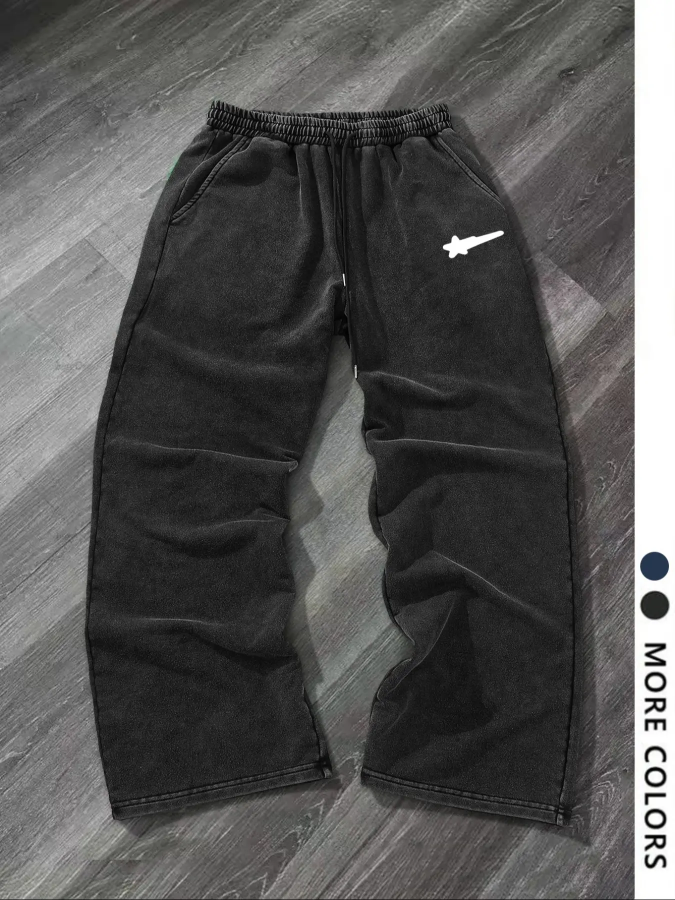 Men's Casual Loose-Fit Cotton Drawstring Waist Sweatpants, Casual Sport Trousers, Meteor Print Drawstring Wide Leg Pants, All-Season Comfortable Men's Clothing, Casual Comfy Sweatpants
