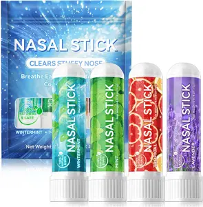 4-Pack Lightweight Natural Nasal Inhaler Sticks, Sinus & Congestion Relief, Energy Boost, Daily Relaxation & Stress Relief (Nasal & Oral Care)