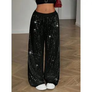 Sparkly Sequin Wide Leg Trousers - Ideal for Music Festivals, Date Nights & New Year's Eve |  Fashion, Eye-Catching Going Out Pants, Womenswear