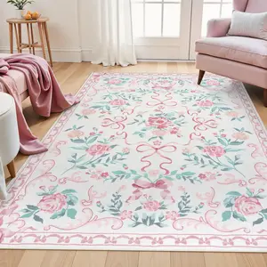 Retro Floral Print Carpet, Floral Area Rugs, Vintage Floral Rug, Large Area Living Room Bedroom, Luxury Foldable Non-Slip Fleece Mat, Home Decor for Sofa Coffee Table Dresser Bedside Hotel