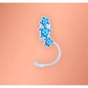 Sea Turtles Silicone Cooty Cover straw reusable dustproof silicone straw cover