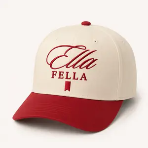 Ella Fella Embroidered OTTO Two Tone Baseball Cap, Structured Curved Brim Adjustable Hat, Premium Cotton Twill Baseball Cap, High Crown Vintage Style Unisex Outdoor Casual Cap