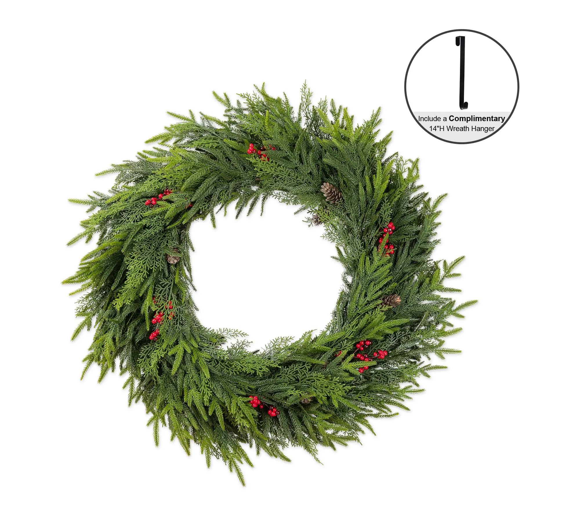 Glitzhome 30"D Oversized Christmas Pinecones Dripping Wreath