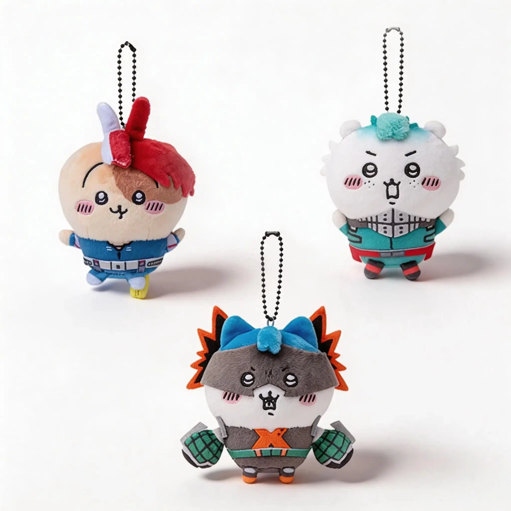 Japanese Anime My Hero Academia x Chiikawa Collaboration 15cm Plush Toy Figurine - Featuring Kuroguchi, Bakuhou, Shinsuke, Gongyo, Zonfu (About 15cm)