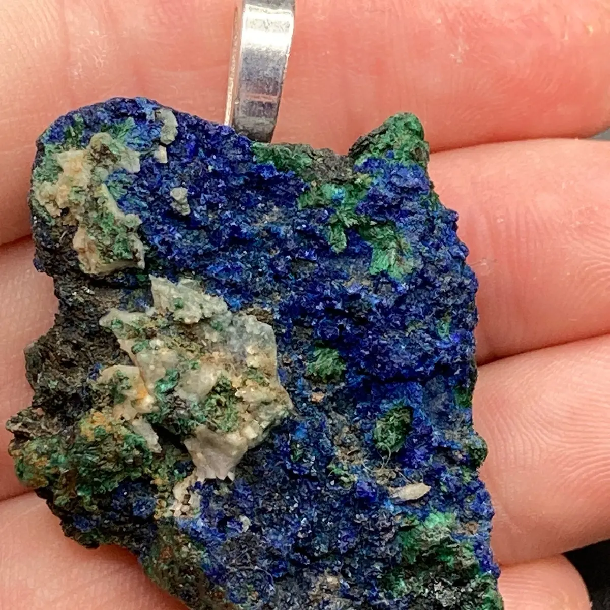 Azurite crystal pendant