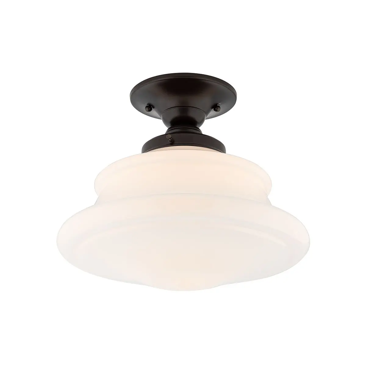 Petersburg Medium Semi-Flush Ceiling Light with Glossy Opal Diffuser