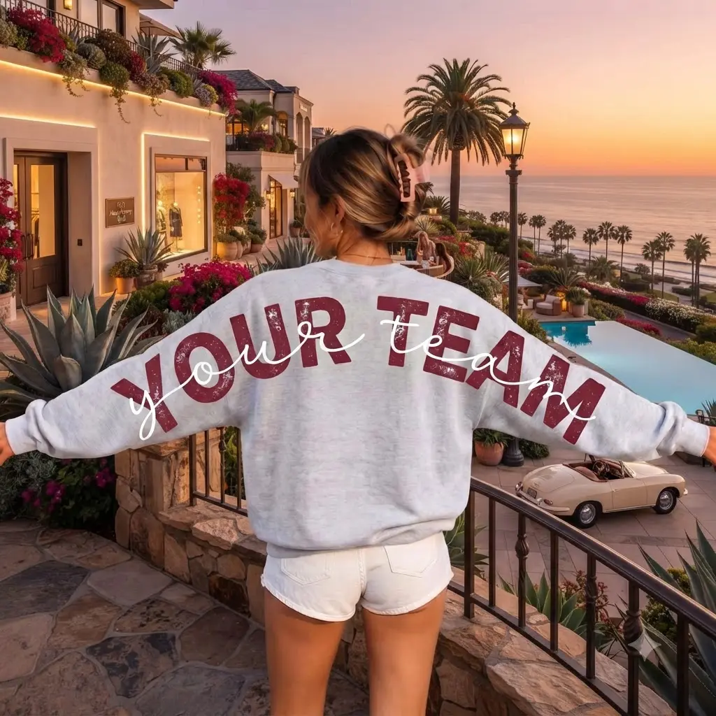 Custom Team Name Sweatshirt, Personalized Sports Crewneck, Distressed Big Back Print, Custom Team Shirt, Bold Game Day Sweatshirt
