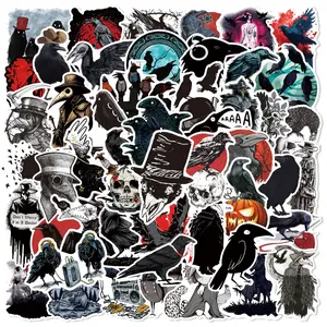 50pcs Horror Raven Series Stickers, Perfect for Scrapbooks Journals Laptops Water Bottles Cars, Car Decorative Sticker, Inspirational Gift Based on Belief Design