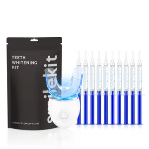 Teeth Whitening Kit for Sensitive Teeth with LED Blue Light, 10 Whitening Gel Syringes, Gentle Formula, Oral