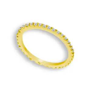 EVRY JEWELS Gold or Silver Plated Women's Hypoallergenic Eternity Ring