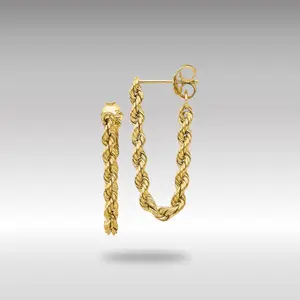 14K Gold Hollow Rope Earrings Model-TH553