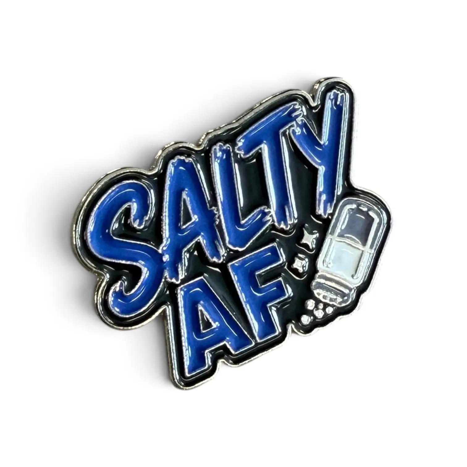 Salty AF Enamel Pin - Funny Sassy Attitude Salt Shaker Lapel Pin, Sarcastic Best Friend Gift, Fashion Brooch Badge for Jackets, Lanyards, Backpacks