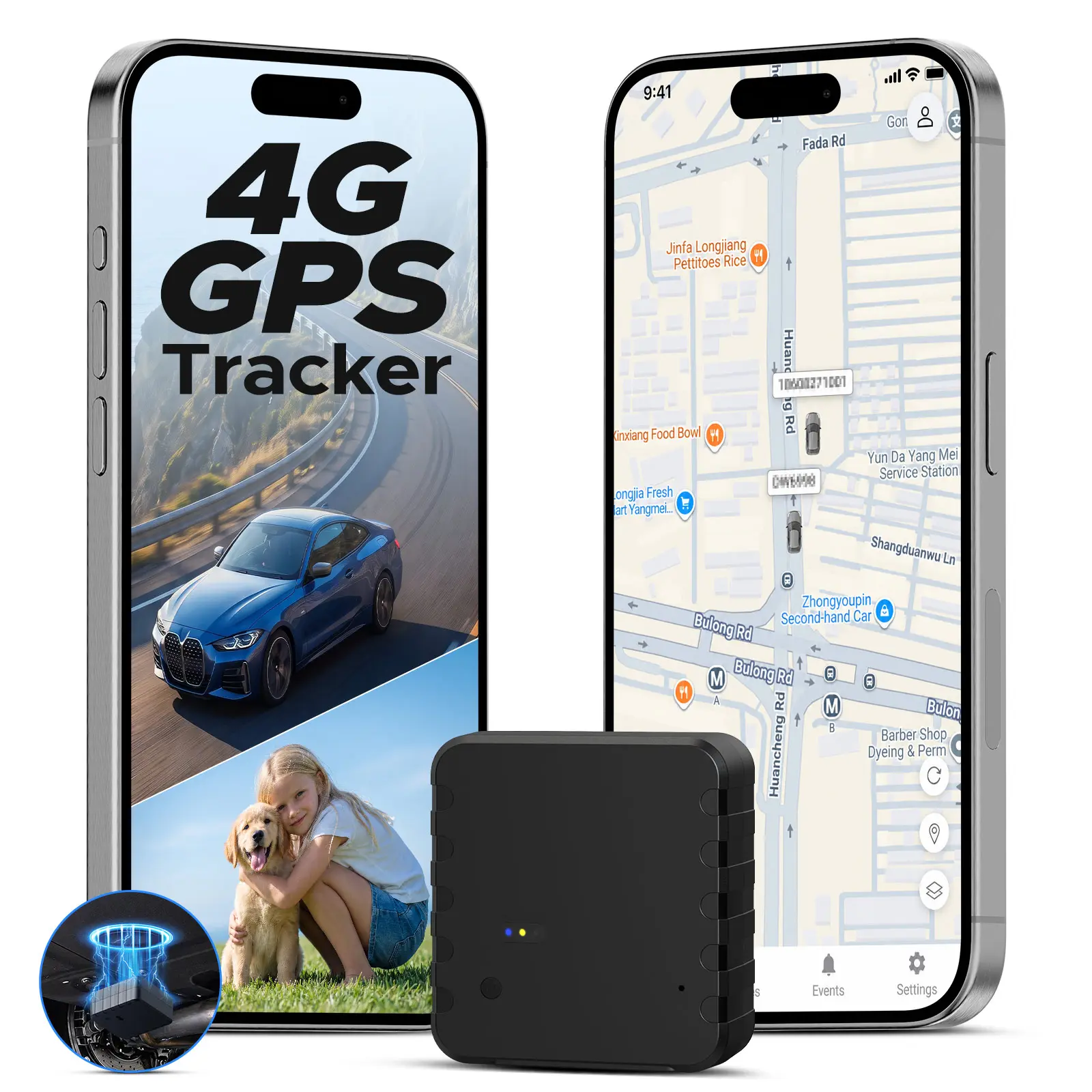 VOOPEAK 4G GPS Tracker for Vehicles with Built-in SIM (Subscription required), Real-Time Tracking, 6-Month Battery Powerful Magnetic IP56 Waterproof, Free 365-Day History,Hidden