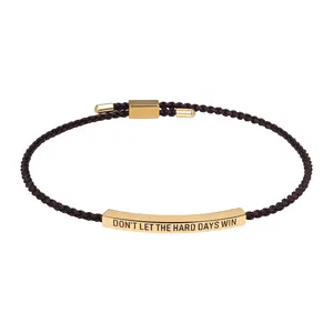 Inspirational Wrap Braided Bracelet: Adjustable Thin Steel Slider Handwoven Rope Bracelet “Don't Let the Hard Days Win" Motivational Jewelry for Women Men