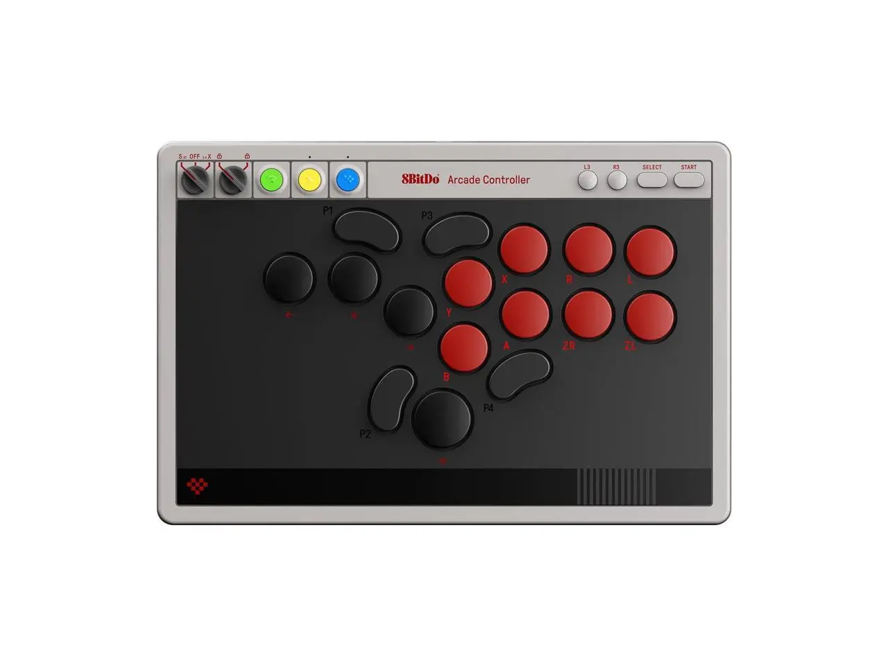 8BitDo All-Button Arcade Controller for Switch/Switch 2 & Windows  Bluetooth, 2.4G, Wired Connectivity, Low-profile Mechanical Switches, 4 Programmable Buttons, Hot-swappable PCB