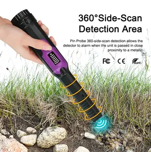 IP68 Waterproof Handheld Metal Detector  | 360° Precision Scan with LED Light & 3 Alert Modes | Find Coins & Treasure on Beach or Underwater – Fun Tool for Adults & Kids!