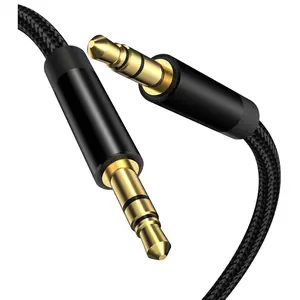 3.5mm Aux Audio  5ft, Nylon Braided Auxiliary Cord, Stereo Audio Jack Adapter  for Headphone,  Audio, Laptop, Smartphone,  Stereos, Speaker and More