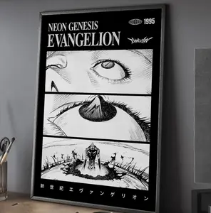 Neon Genesis Evangelion Canvas Poster Wall Art Home Decor Japanese Style, Anime Poster Printable Wall Art, Bedroom Wall Art