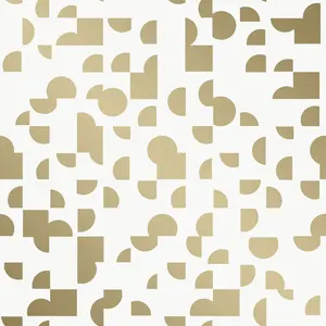 Tempaper & Co. Mod Geo Removable Peel and Stick Wallpaper, Soiree Gold, 28 sq ft: Vinyl Self-Adhesive Floral Design