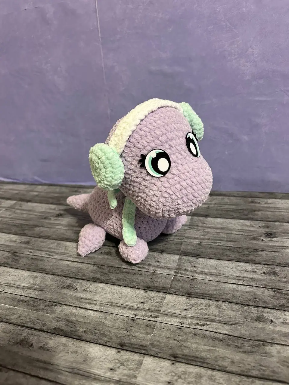 Handmade Crochet Winter Dinosaur Plushie
