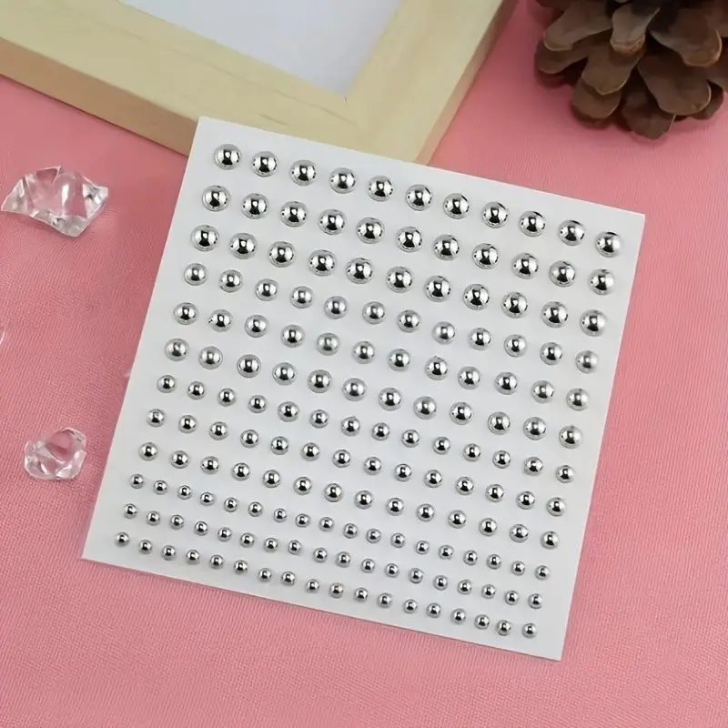 3D Simulation Realistic Multi-Particle Silver Color Rhinestone Eye Face Decoration Stickers, DIY Music Festival Y2K Makeup Party Eye New Bride Makeup Face Decorations