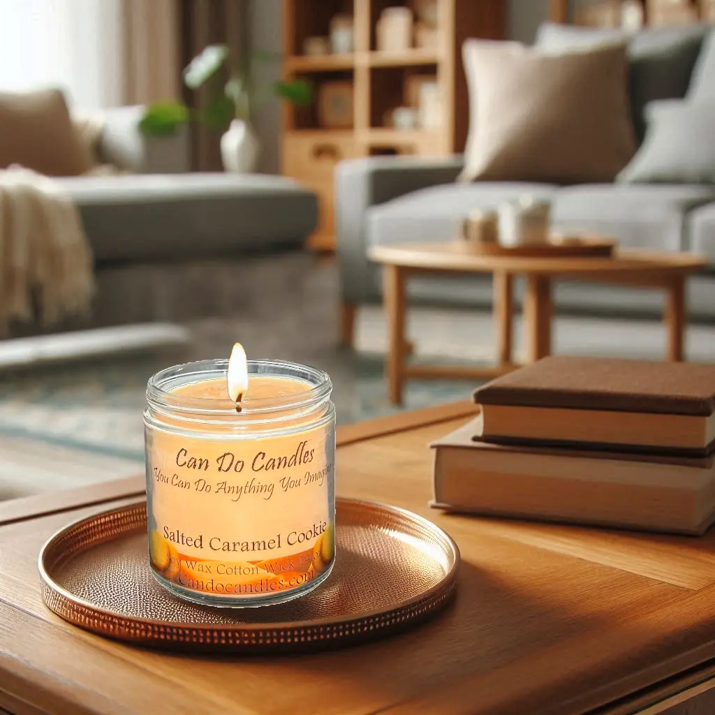 Salted Caramel Cookie Soy Candle 14 oz Premium Blend with Sweet Coconut Caramelized Sugar Cookie Dough & Silky Caramel Vanilla Scent