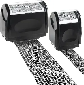 Dual-Size Identity Theft Protection Roller Stamp – Self-Inking Privacy Stamp to Block Out Confidential Info on Bills & Documents