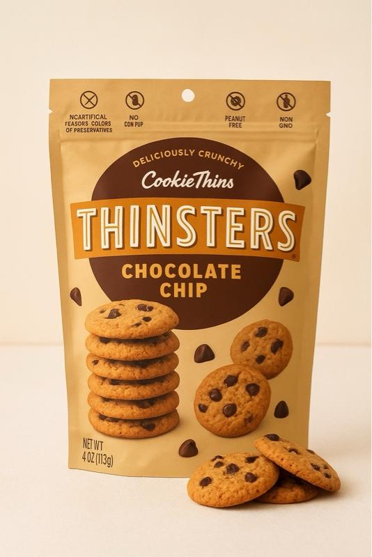 CookieThins Thinsters Vanilla Bean, Chocolate Chip, Key Lime Pie Deliciously Crunchy Non-GMO Peanut Free No Corn Syrup Snack Dessert Milk Cookie Biscuit