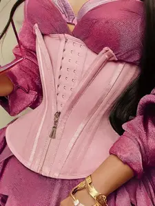 1 Count Women's High Compression Waist Cincher, Fajas, Zipper & Adjustable Hooks Closure Waist Trainer, Firm Tummy & Waist Control Shapewear, Smooth Stretchy Fabric Body Shaper Girdle, Suitable For Casual Daily Wear, Party & Special Occasions