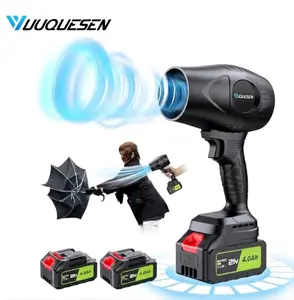 YUQUESEN Cordless Leaf Blower Handheld 300000 RPM with 2 Packs 4.0Ah Batteries and Charger for Balcony Cleaning Lawn Care Blowing Leaves and Dust Quick Cleaning Multifunctional Fan Foldable Pedestal Fan