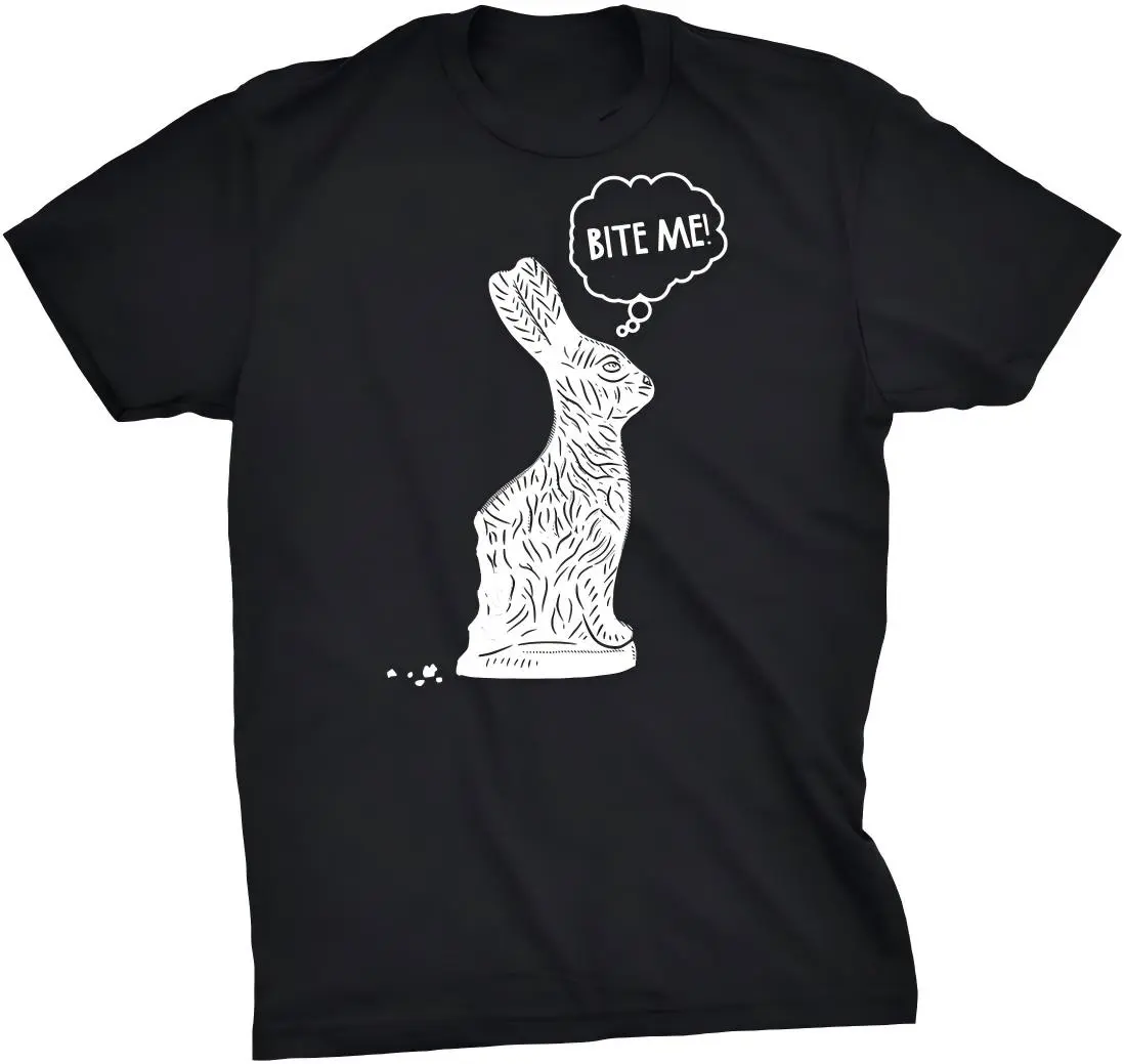 Women's Funny "Bite Me" Rabbit Graphic T-shirt, Casual Daily Wear Top