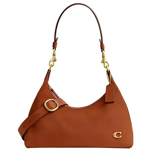 COACH Juliet 30 Suede Crossbody Bag for Women, Large Size with Gold-Tone Hardware and Amber Accents