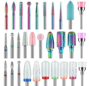 30Pcs Nail Drill Bits Set: 3/32 Inch Carbide Cuticle Ceramic Nail Bits for Nail Drill for Acrylic Gel Nail Manicure Pedicure Remover Tools for Home Salon