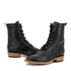 Men Lace Up Round Toe - Montana Black