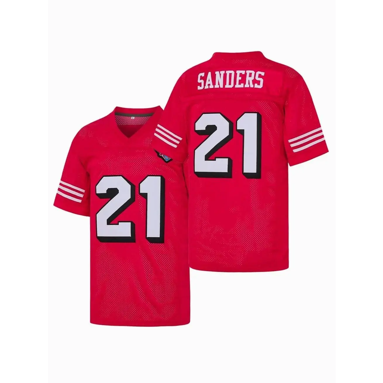 Men's #21 Red Sanders 75th Anniversary Patch Football Jersey - Breathable Mesh V-Neck, Embroidered Letters, Football Shirt, Sportswear Clothing, Sports Style Jersey for Game Training, Fan Gift XUN