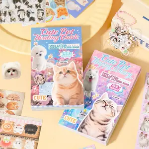 2 Packs Cute Cat Dog Theme Sticker Book, DIY Scene Decor for Phone Case, Diary, Calendar, Photo Album, Frame Decoration