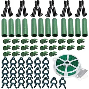 Garden Trellis Support Kit -  Clips & Stake Connectors, 7/16" Stake Extensions & Pipe Fixings