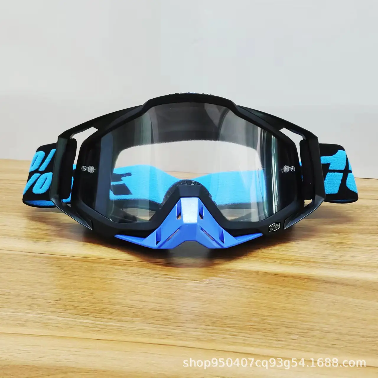 62 black framed blue nose   transparent