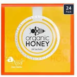 24 Pack Organic Honey Sachets | Pure Natural Sweetener Sticks | Travel-Friendly Single Serve Honey Packets