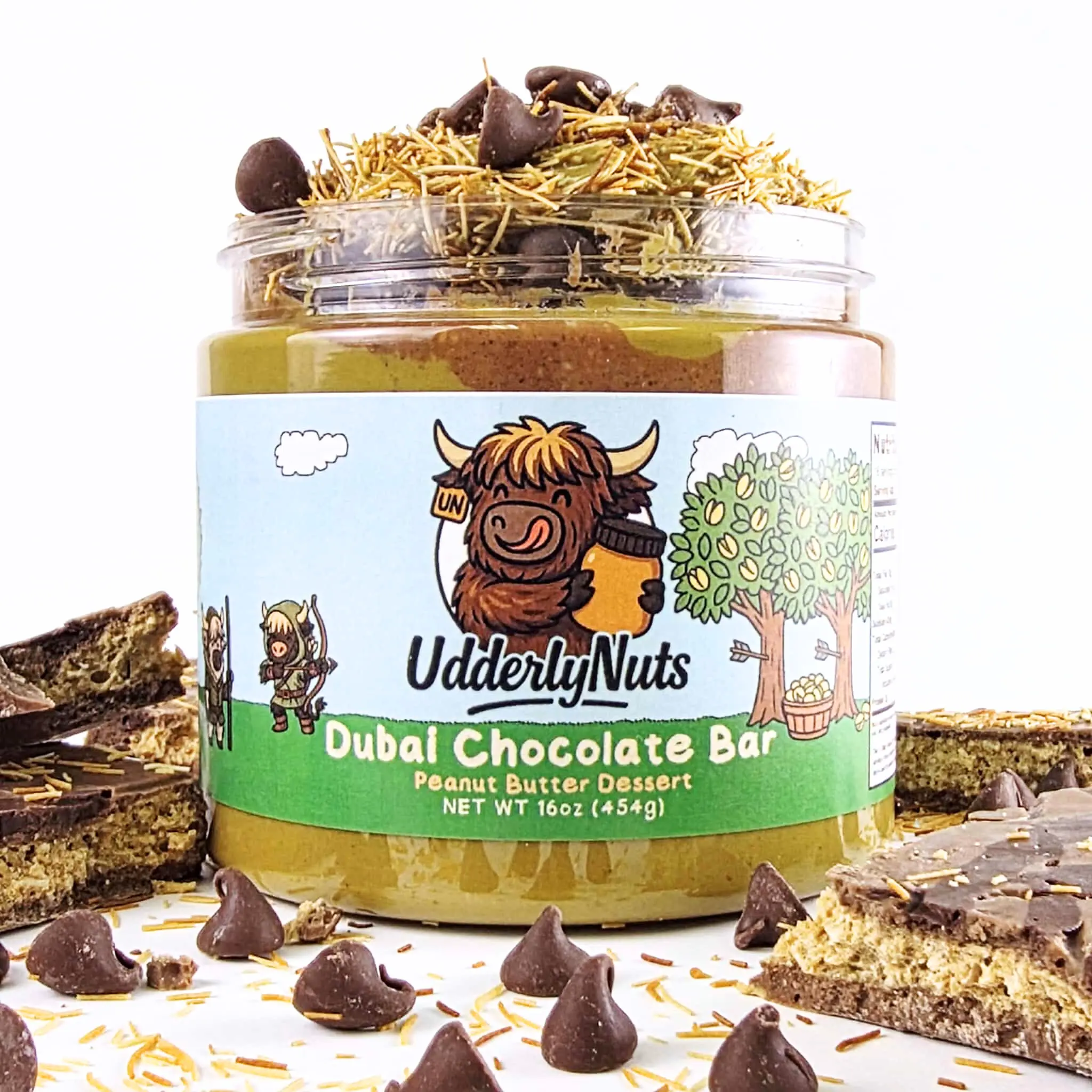 Dubai Chocolate Bar Peanut Butter Dessert by Udderly Nuts