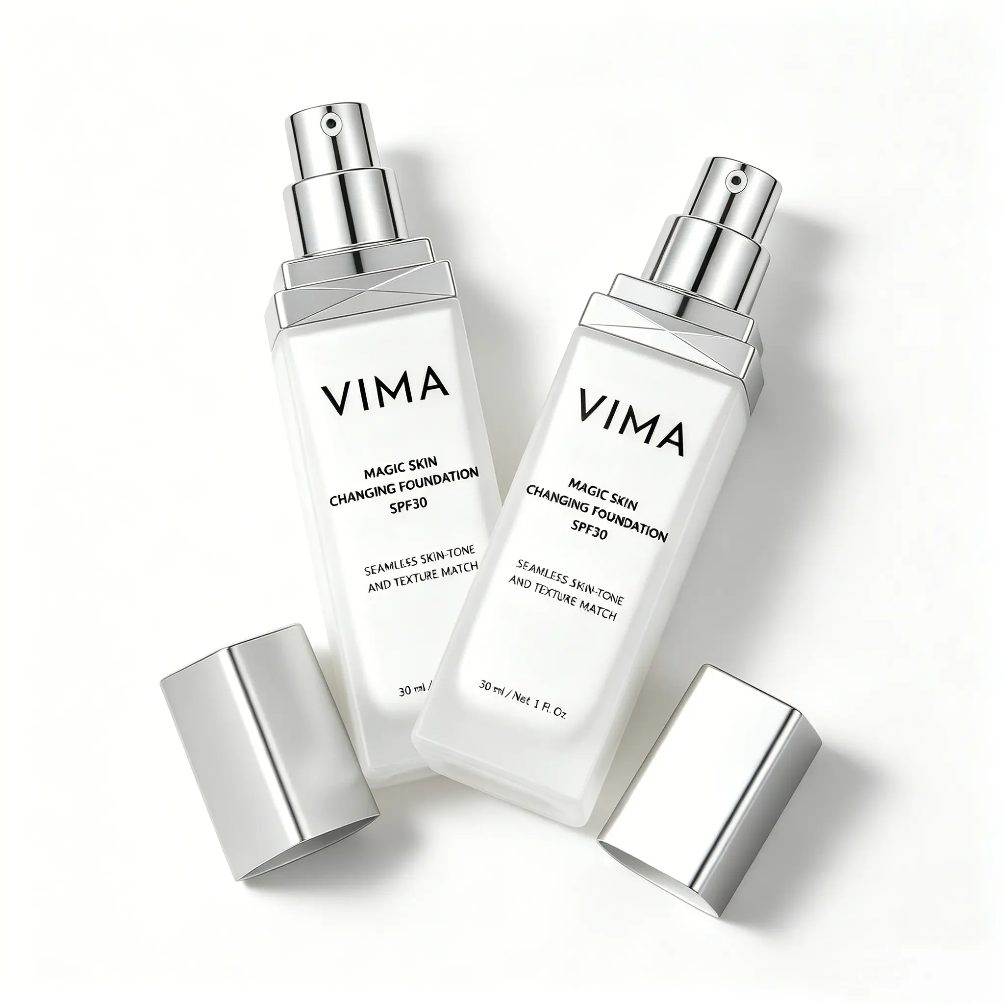 2 Pack Vima Color-Changing Foundation (1 fl oz)  — Features SPF 30 sun protection fragrance-free paraben-free vegan formula lightweight texture with long-lasting coverage