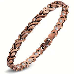 Copper Bracelets for Women, 99.99% Pure Copper Magnetic Bracelets with Effective Neodymium Magnets, Adjustable Jewelry Gift with Sizing Tool Trendy Stack Bangle