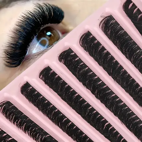200 Cluster Mixed Length False Eyelashes Kit, Volumized False Eyelashes, Eyelash Clusters, D Curl 0.07mm Thick Natural Dramatic Styles Volume Eyelashes 10-16mm Long Friday Sale